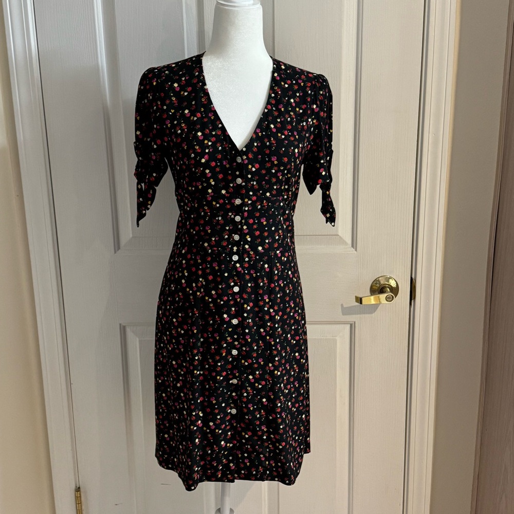Rouje Leina Dress Mini Roses Noir Size 36 4